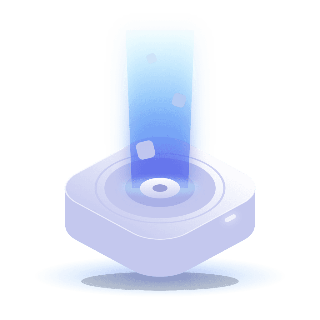 Detox app icon — a drive with a beam of light lifting off